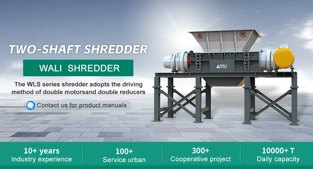 Twin Shaft Scrap Wood/Tire/Applicance/Metal/Cardbaord Shredder Recycling Machine